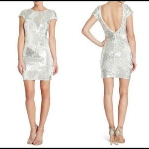 Dress the Population-Tabitha Wht Sequin Mini Dress